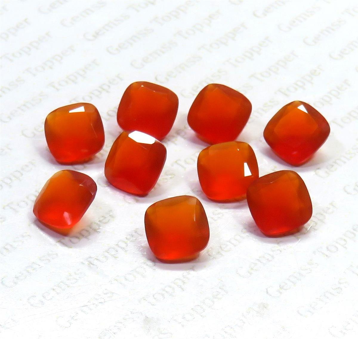 Carnelian 10x10 mm Cushion Faceted
